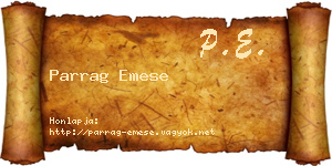 Parrag Emese névjegykártya